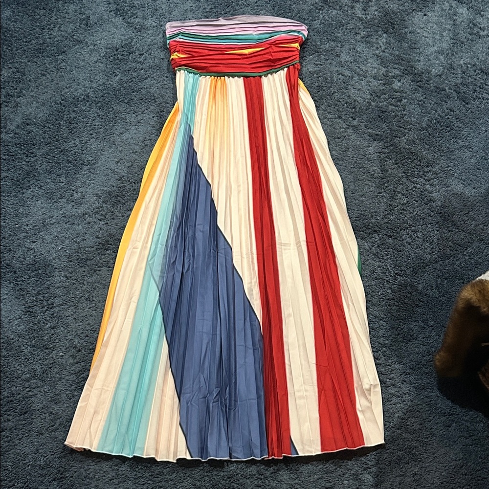 Colorful Strapless Maxi Dress